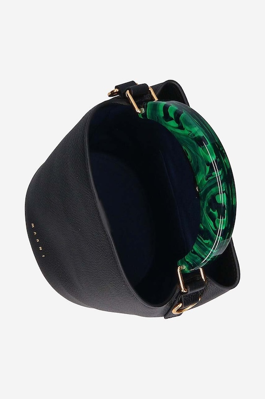 Kožna torba Marni crna SCMP0073U0.LV688