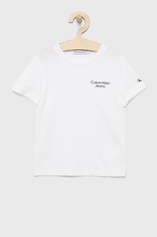 Calvin Klein Jeans t-shirt bawełniany dziecięcy IB0IB01319.9BYY nadruk biały IB0IB01319.9BYY