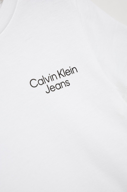 Chłopiec Calvin Klein Jeans t-shirt bawełniany dziecięcy IB0IB01319.9BYY IB0IB01319.9BYY biały