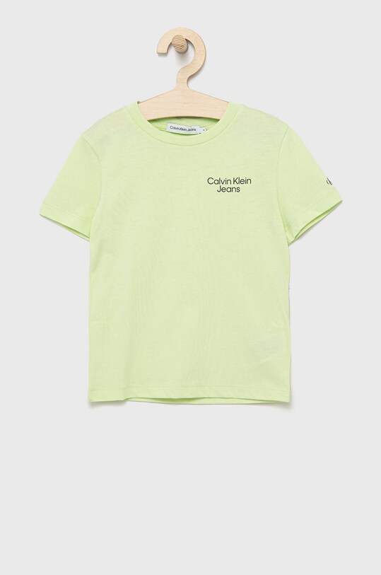 Calvin Klein Jeans t-shirt bawełniany dziecięcy IB0IB01319.9BYY nadruk zielony IB0IB01319.9BYY