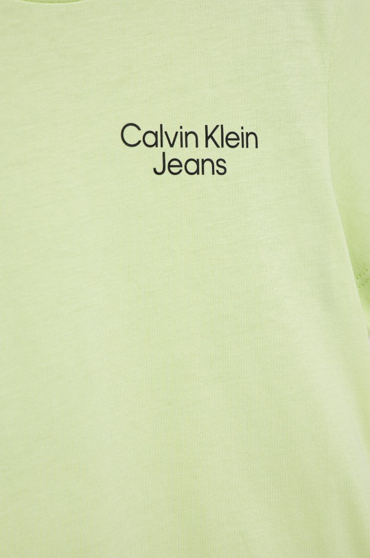 Chłopiec Calvin Klein Jeans t-shirt bawełniany dziecięcy IB0IB01319.9BYY IB0IB01319.9BYY zielony