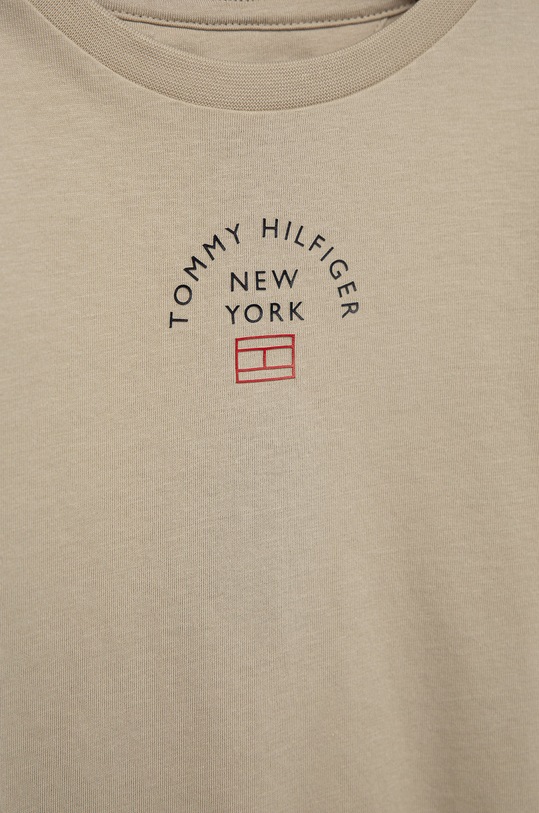 CHLAPEC Dětské bavlněné tričko Tommy Hilfiger KB0KB07542.9BYY béžová