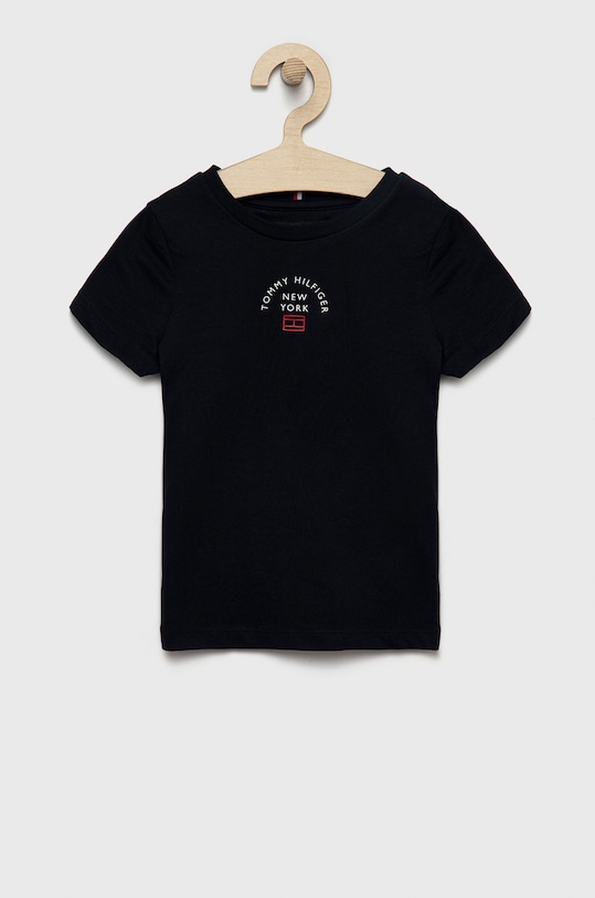 Dětské bavlněné tričko Tommy Hilfiger kulatý námořnická modř KB0KB07542.9BYY