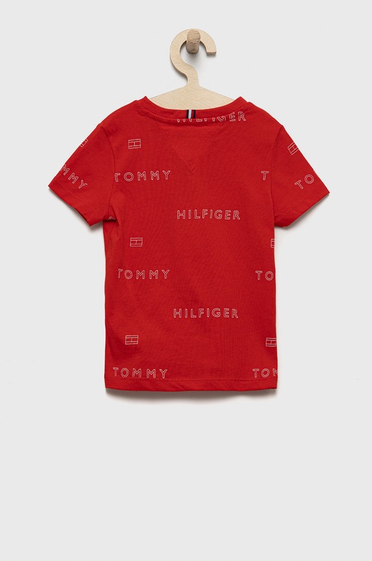 Tommy Hilfiger tricou de bumbac pentru copii KB0KB07589.9BYY rosu AW22
