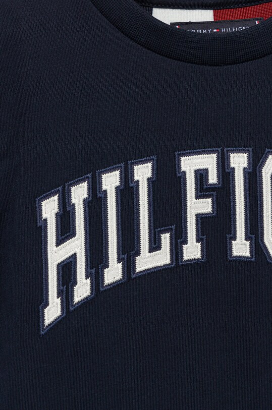 Chłopiec Tommy Hilfiger t-shirt bawełniany dziecięcy KB0KB07600.9BYY granatowy