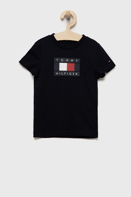 Tommy Hilfiger t-shirt bawełniany dziecięcy nadruk granatowy KB0KB07602.9BYY