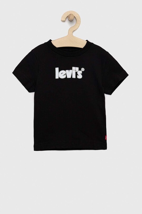 Levi's t-shirt bawełniany dziecięcy nadruk czarny 8EE539.