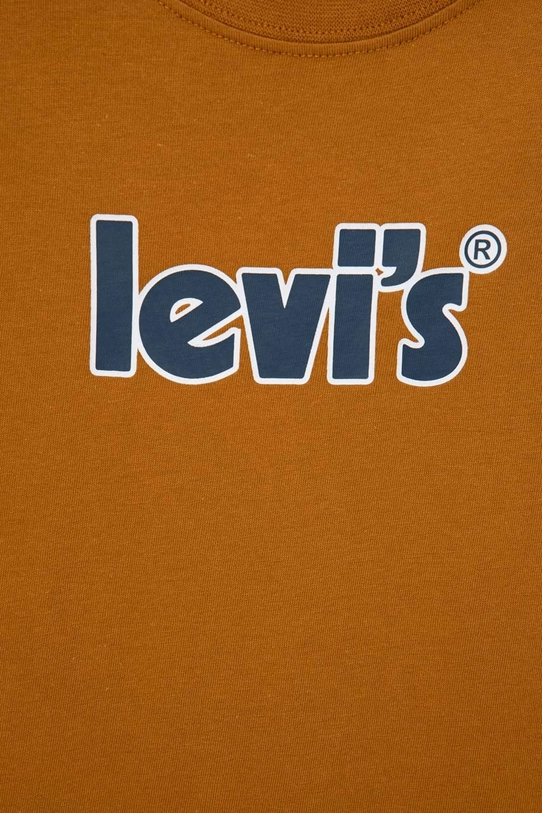 Chłopiec Levi's t-shirt bawełniany dziecięcy 9EE539. brązowy