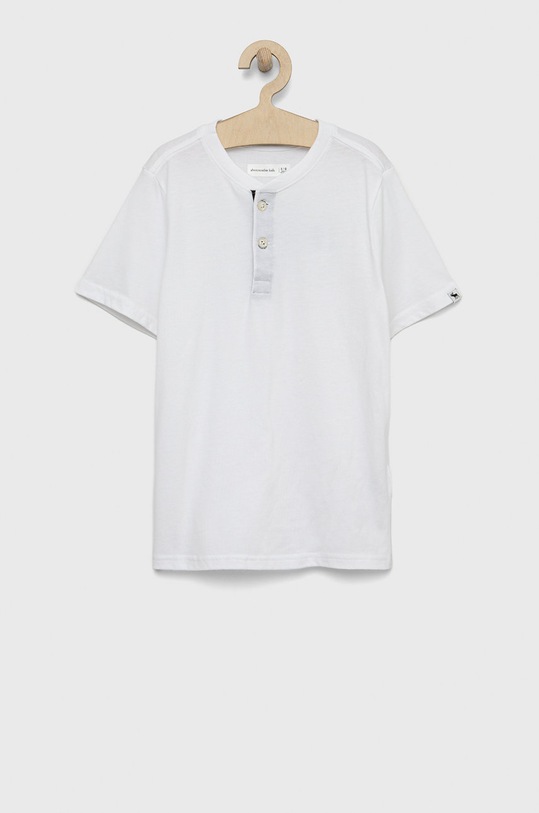Детска тениска Abercrombie & Fitch със закопчаване бял KI224.2560