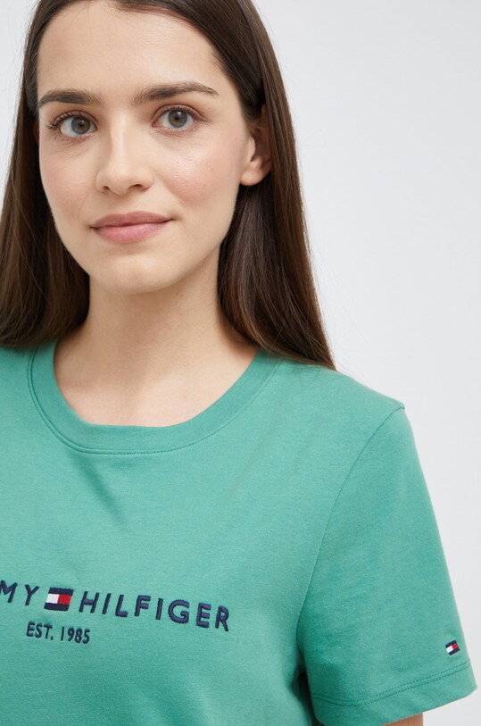 Tommy Hilfiger t-shirt bawełniany zielony WW0WW28681.9BYY