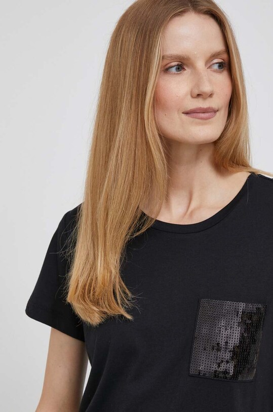 Dkny t-shirt czarny P0RAOC2R