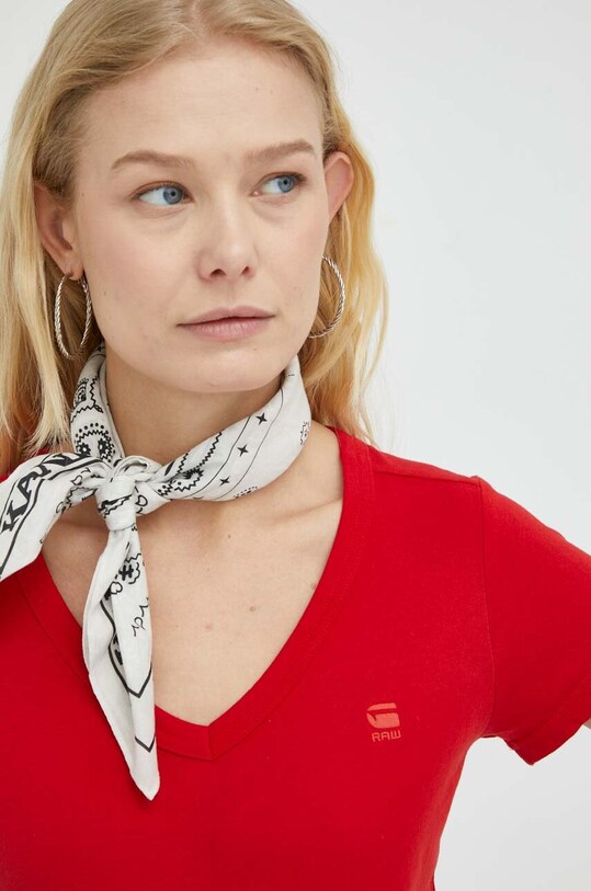 Pamučna majica G-Star Raw bez uzorka crvena D21314.4107