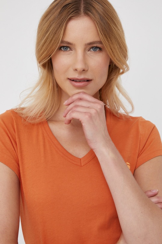 G-Star t-shirt bawełniany pomarańczowy D21314.4107