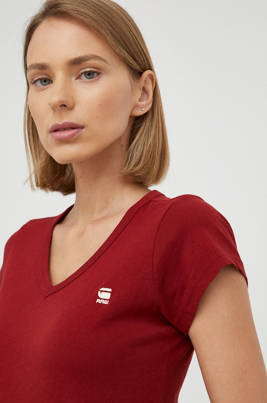 G-Star t-shirt bawełniany bawełna bordowy D21314.4107