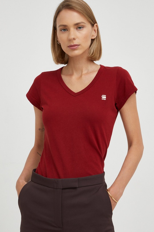 G-Star t-shirt bawełniany bordowy D21314.4107