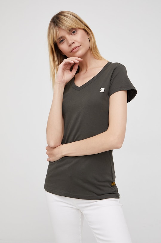 Pamučna majica G-Star Raw zelena D21314.4107