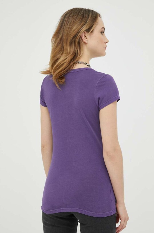 Odzież G-Star Raw t-shirt bawełniany D21314.B059 fioletowy