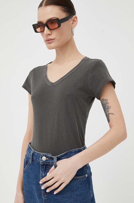 G-Star Raw tricou din bumbac uni gri D21314.B059