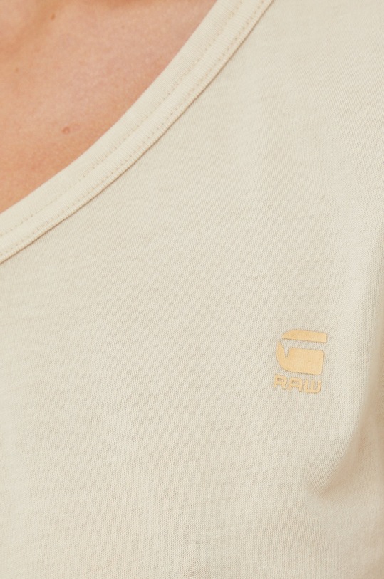 Памучна тениска G-Star D21314.B059 бежов