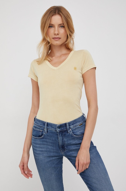 G-Star t-shirt bawełniany bawełna beżowy D21314.B059