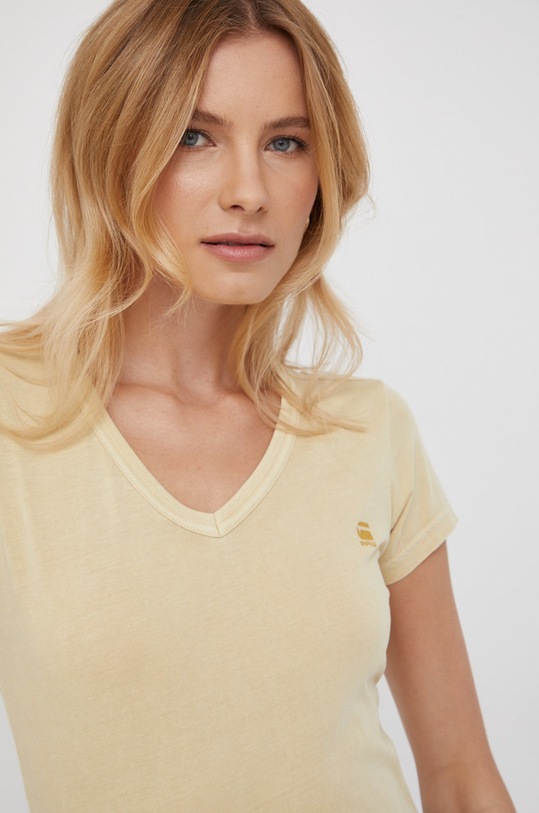 G-Star t-shirt bawełniany beżowy D21314.B059