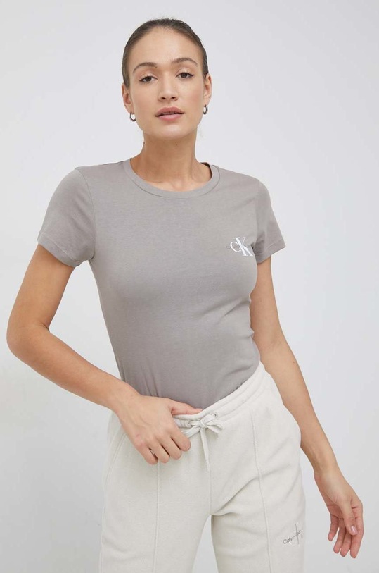 Bavlněné tričko Calvin Klein Jeans 2-pack J20J219734.9BYY hnědá SS23