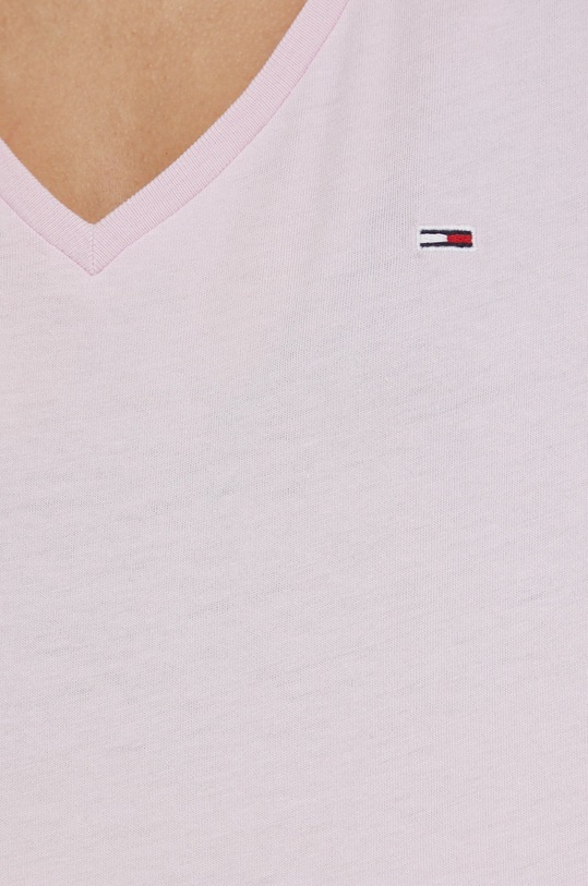 Хлопковая футболка Tommy Jeans DW0DW09195.9BYY розовый