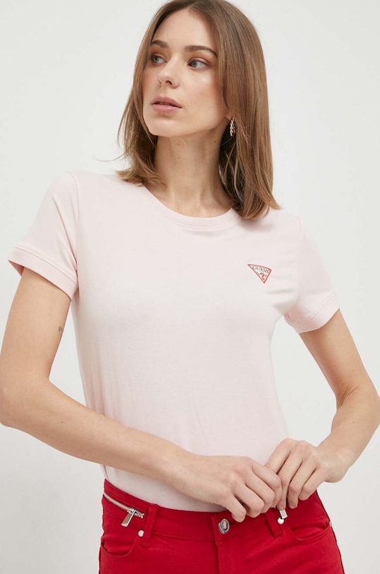 Tričko Guess s elastanem růžová W2YI44.J1311