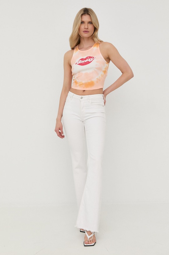 Pamučni top Guess W2YI15.K1811 narančasta AW22