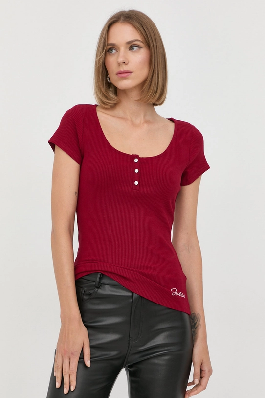 Guess tricou uni burgundia W2YP24.KBCO2