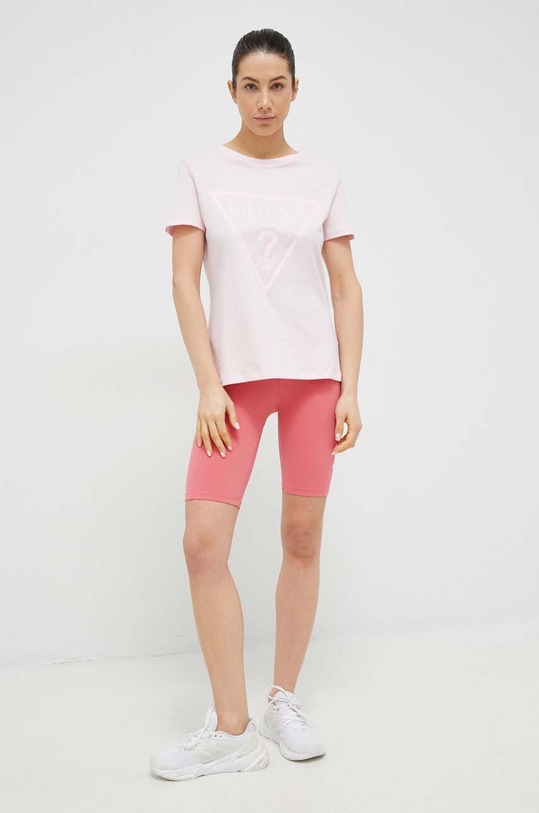 Guess t-shirt bawełniany ADELE V2YI07.K8HM0 różowy SS25