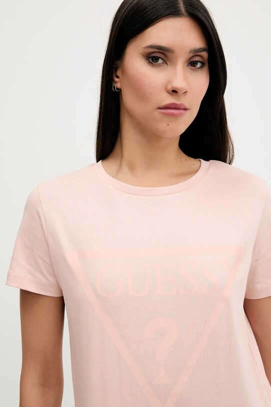 Guess tricou din bumbac ADELE portocaliu V2YI07.K8HM0
