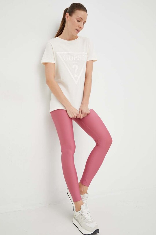 Хлопковая футболка Guess V2YI07.K8HM0 бежевый SS25