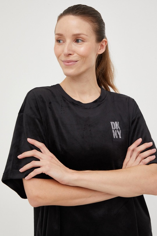 Dkny t-shirt aplikacja czarny DP2T9137