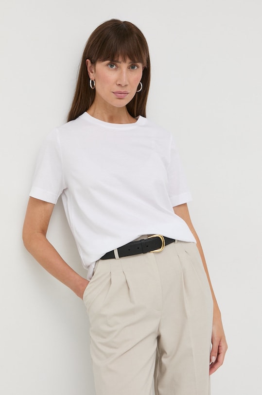 BOSS tricou din bumbac uni alb 50457259