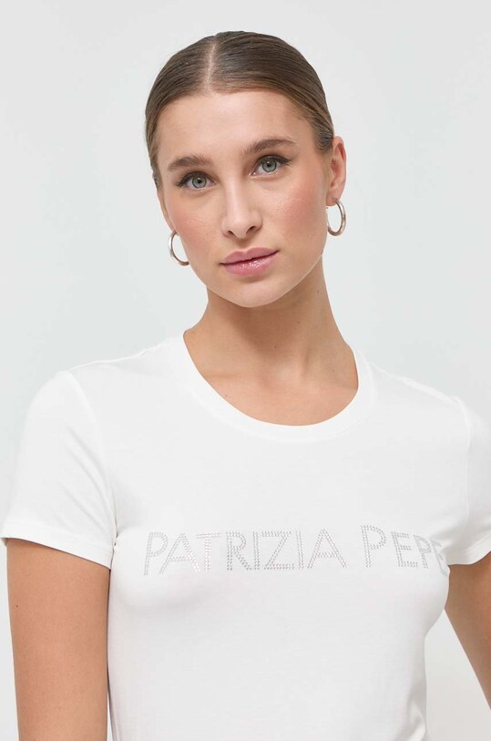 Tričko Patrizia Pepe s elastanom biela CM1419.J013