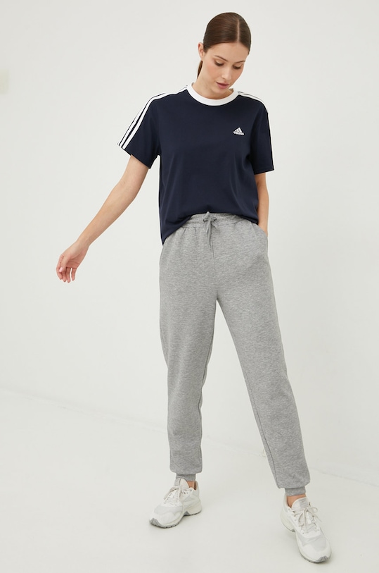 adidas t-shirt bawełniany Essentials HC0105 granatowy SS23