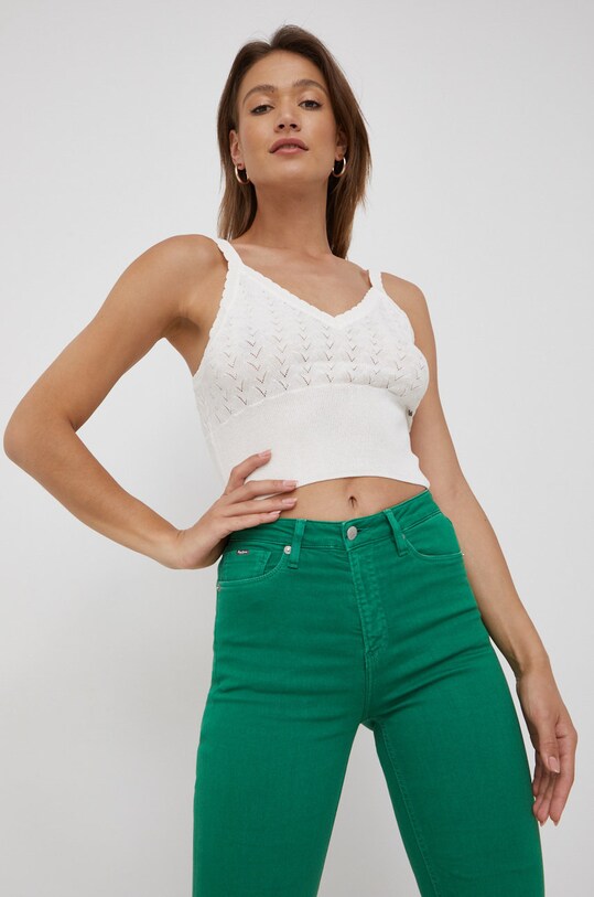 Top Pepe Jeans V výstrih biela PL701868.808