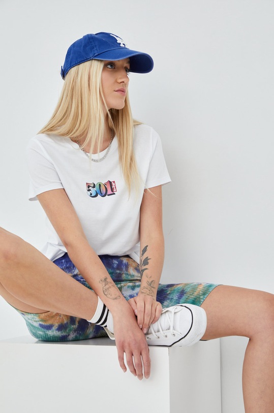 Levi's t-shirt bawełniany nadruk biały 17369.1922