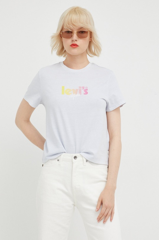 Levi's t-shirt bawełniany nadruk niebieski A2226.0013