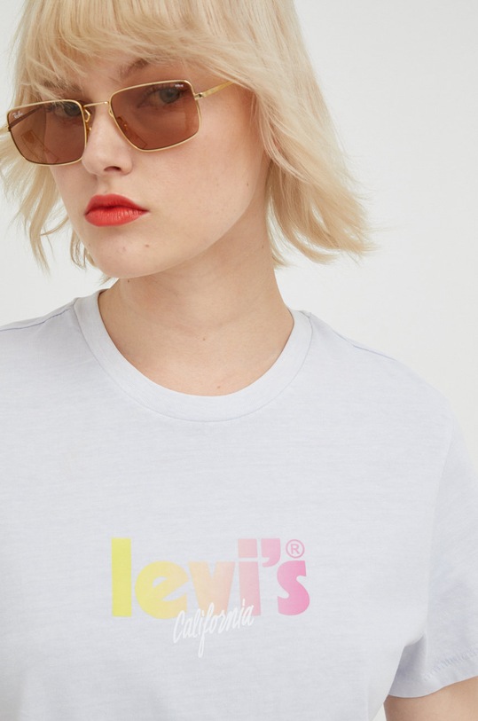 Levi's t-shirt bawełniany niebieski A2226.0013