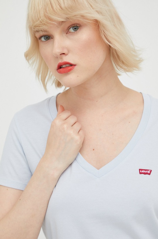 Bombažna kratka majica Levi's modra 85341.0032