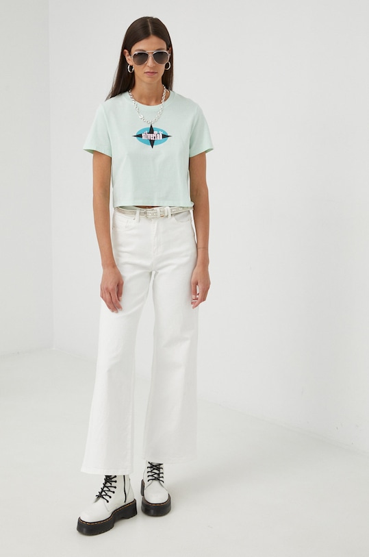 Bavlnené tričko Levi's A0785.0042 zelená AW22