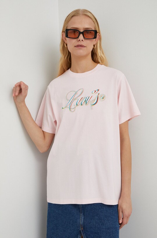 Levi's tricou din bumbac A0345.0036 roz AW22