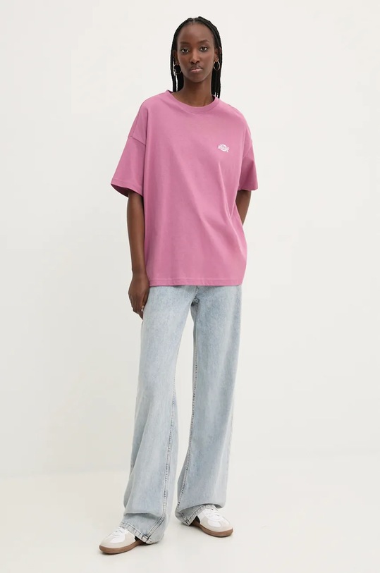 Bavlněné tričko Dickies DK0A4Y1BBLK1 růžová AA00