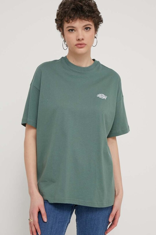 Бавовняна футболка Dickies зелений DK0A4Y1BBLK1