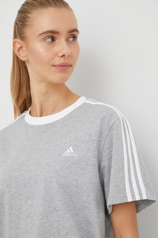 adidas t-shirt bawełniany Essentials szary HC0106
