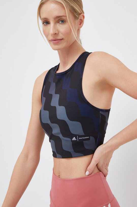 adidas Performance top de antrenament Marimekko cu modele negru HH8734
