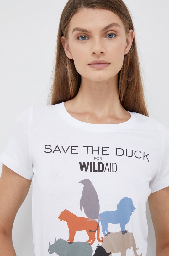 Save The Duck tricou din bumbac alb DT1009W.PESY15