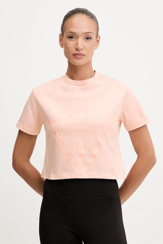 Bavlněné tričko Guess ADELE oranžová V2YI06.K8HM0